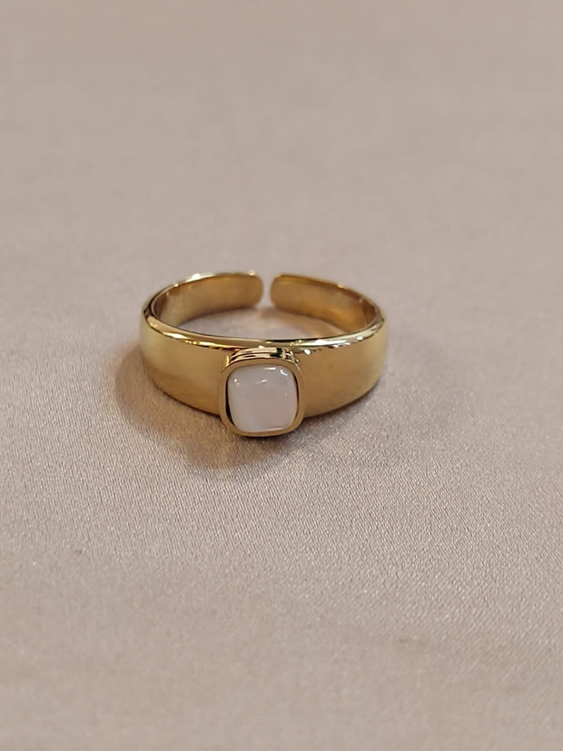 Square gem adjustable ring