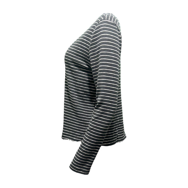 Long sleeve Striped button-back tee shirt