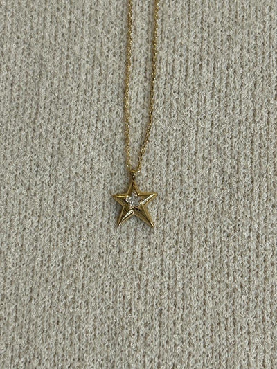 Gold diamante star necklace