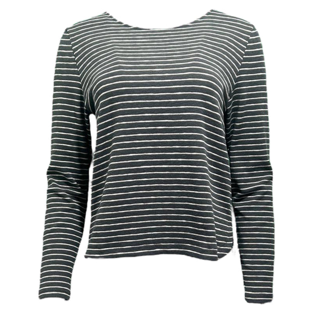 Long sleeve Striped button-back tee shirt