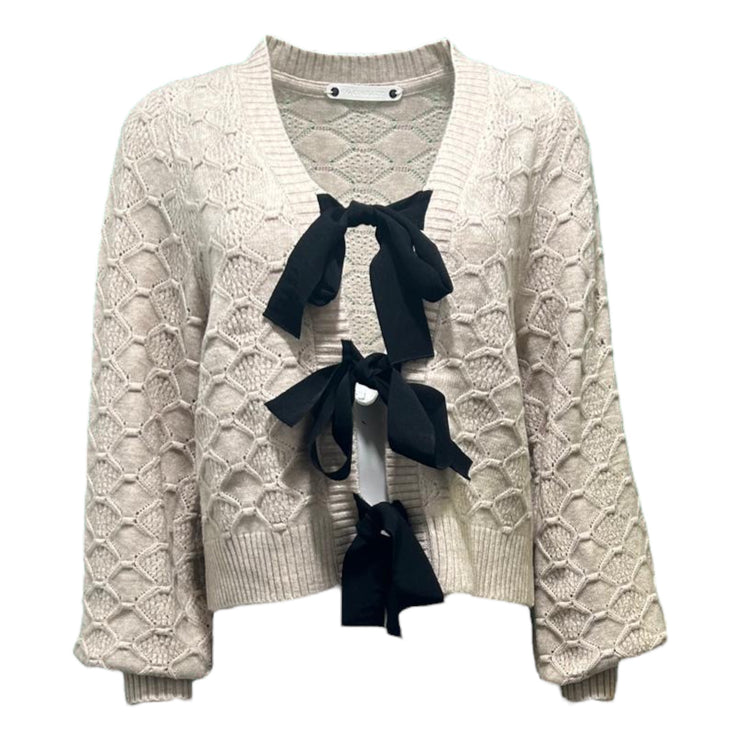 Bow knit cardigan