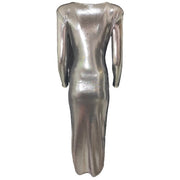 Plunging V-Neckline metallic dress