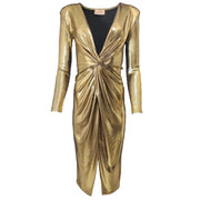 Plunging V-Neckline metallic dress