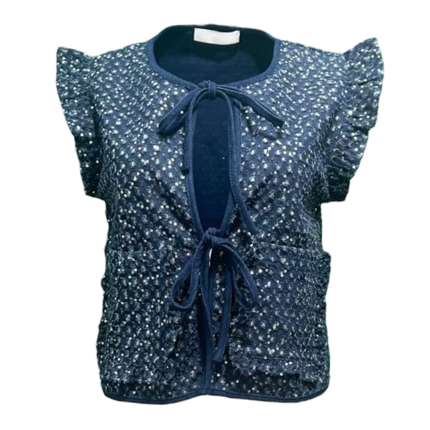 Sequin Denim vest