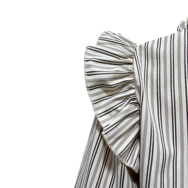 Stripe frill blouse