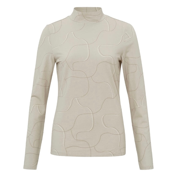 Jersey top with turtleneck and playful print