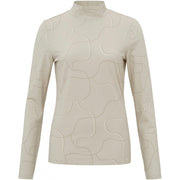 Jersey top with turtleneck and playful print