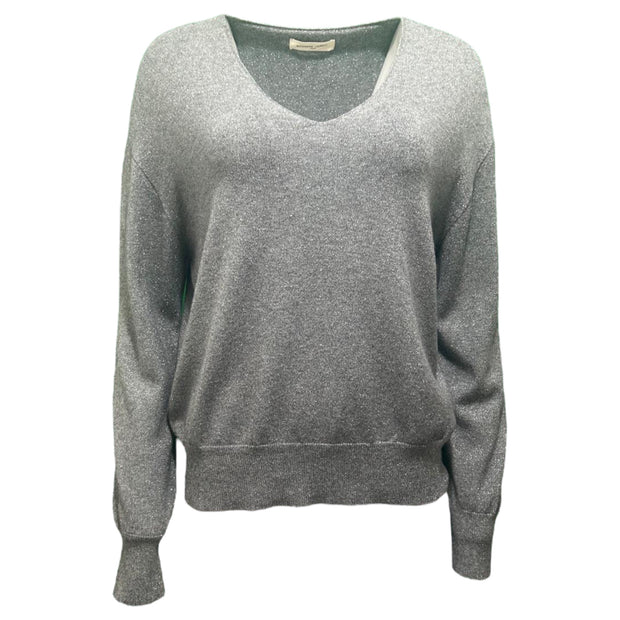 V-Neck lurex sweater