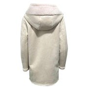 Reversible hooded faux fur coat