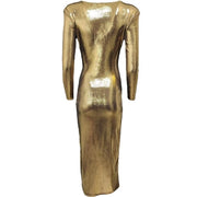 Plunging V-Neckline metallic dress