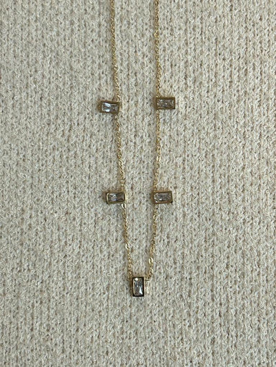 Multi diamante station necklace
