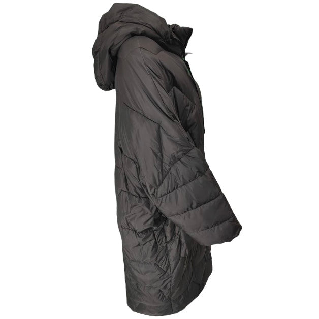 Oversized hooded lightweight puffer coat