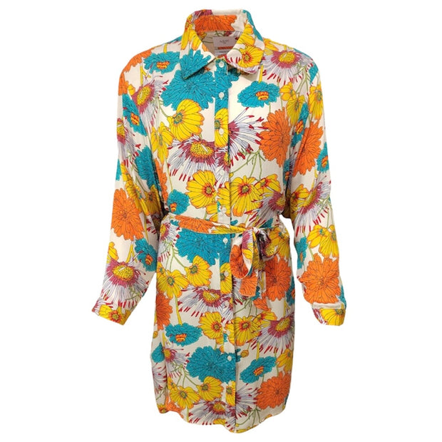 Floral print shirt dress