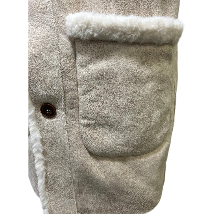 Reversible faux shearling sleeveless  gilet