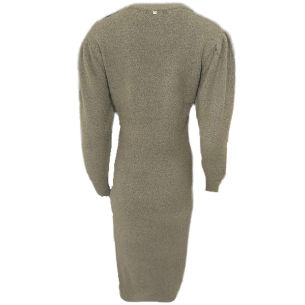Puff  sleeve & button shoulder jumper dress
