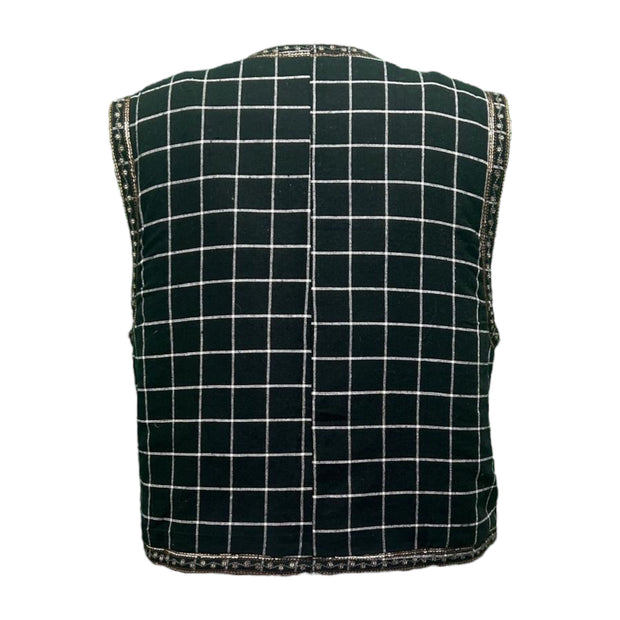 Embellished check  vest