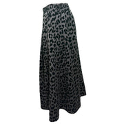 Velvet textured animal print skirt