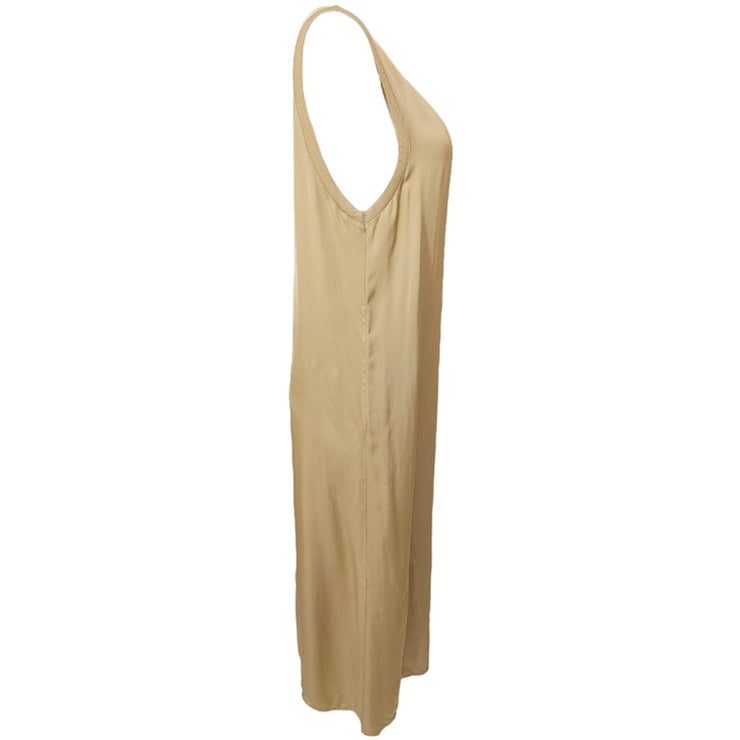 Long satin Sleeveless dress