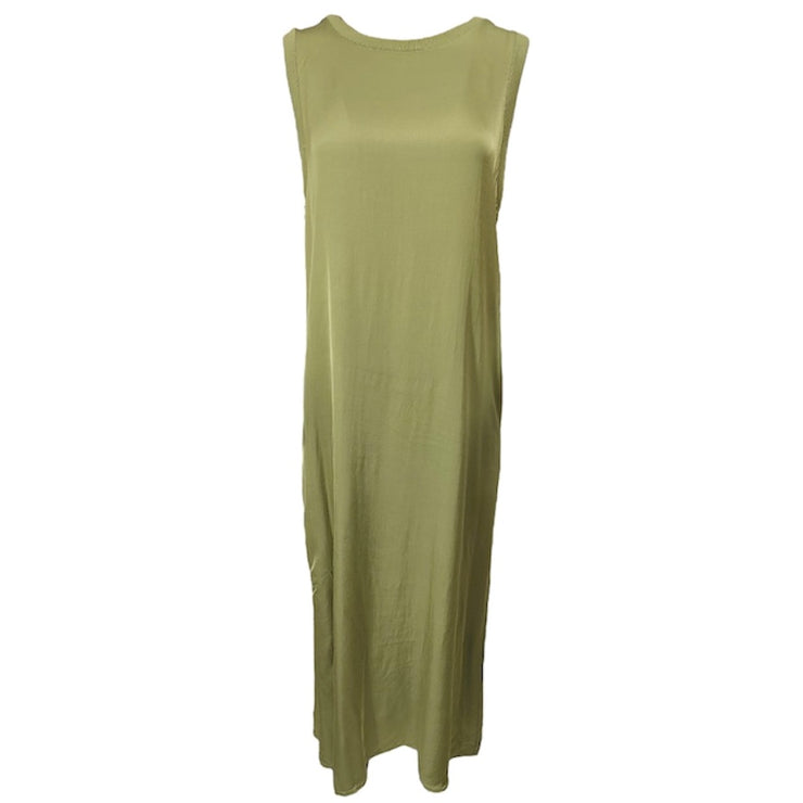 Long satin Sleeveless dress