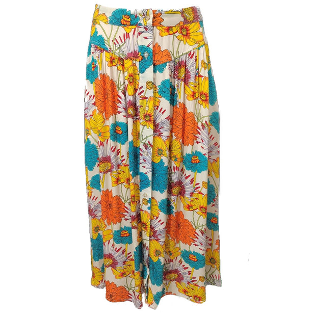 Button front Floral print  skirt