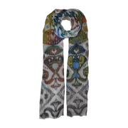Colourful damask pattern scarf