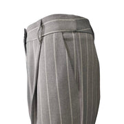 Striped pleated trousers