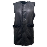 Reversible faux shearling sleeveless  gilet