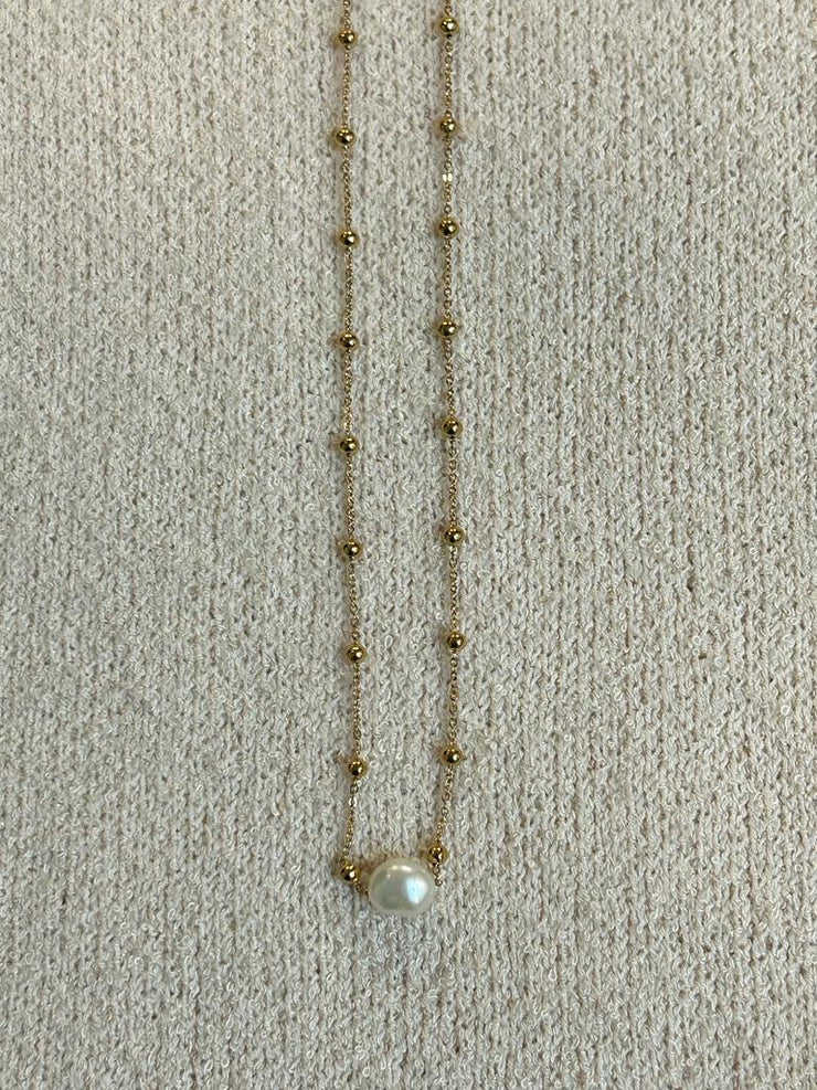 Pearl and chain  necklace