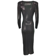 Plunging V-Neckline metallic dress