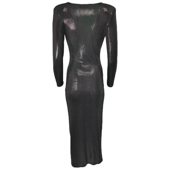 Plunging V-Neckline metallic dress