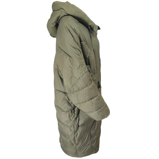 Oversized hooded lightweight puffer coat