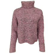 Melange crop roll neck jumper