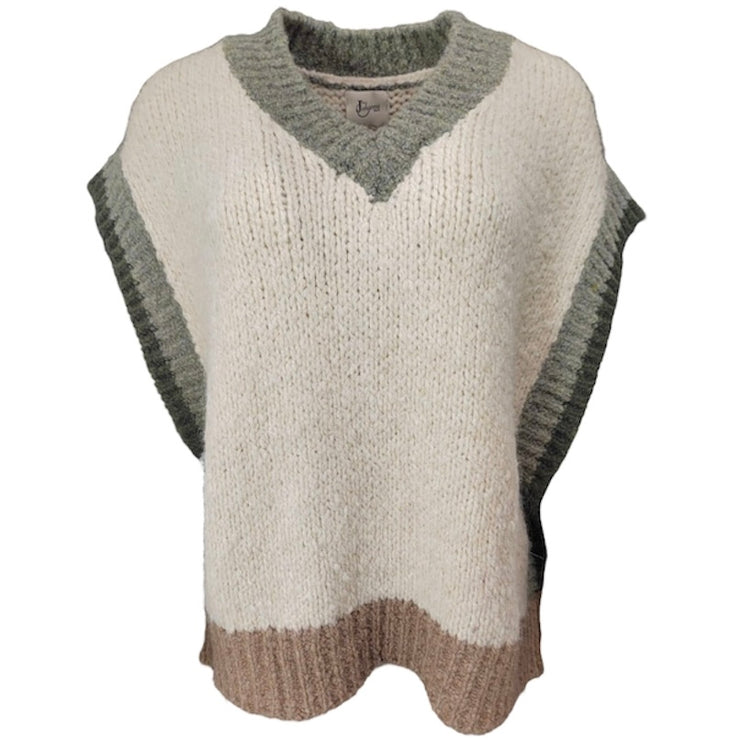 Knitted colour block sweater vest