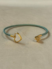 Two heart diamante and mesh bracelet