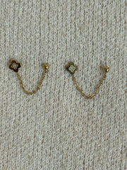 Flower diamante drop chain earring