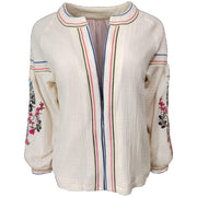 Embroidered reversible cotton jacket