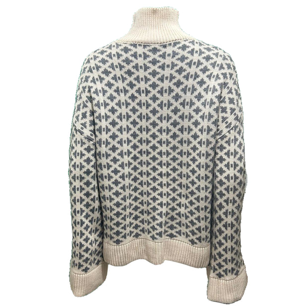 Patterned high neck knit jumper