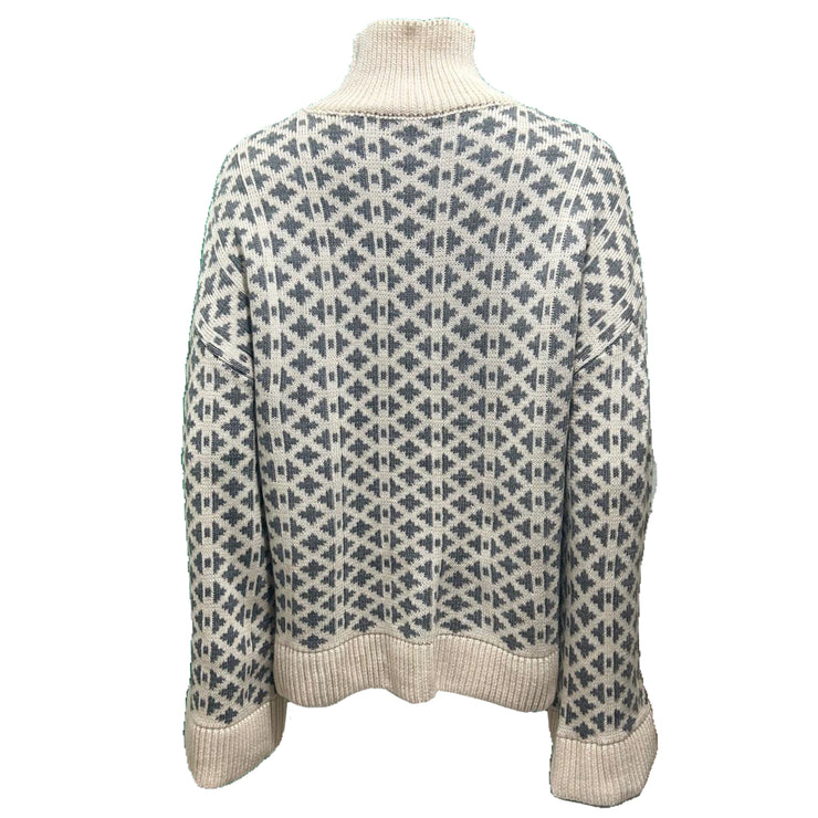 Patterned high neck knit jumper