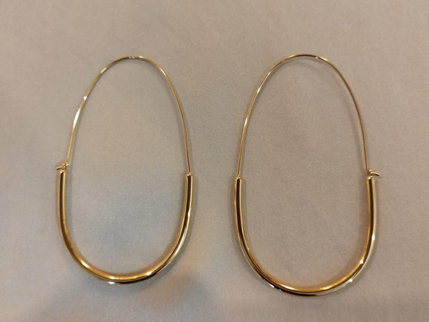 Drop oval hoop earrings