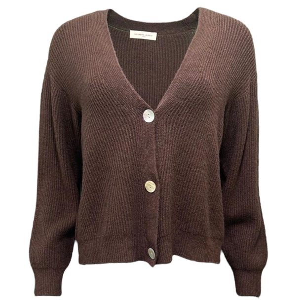 Rib-knit cardigan V-neck