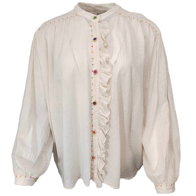 Embroidered and button detail shirt
