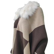 Faux fur poncho