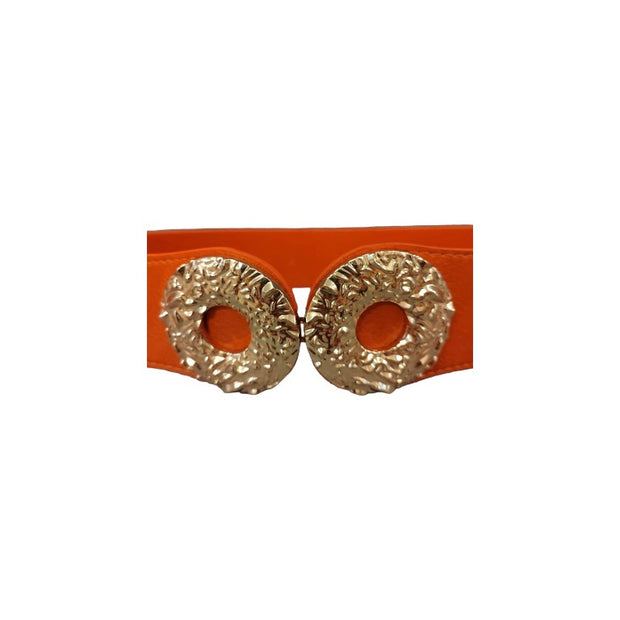 Asymmetrical round buckle stretch belt