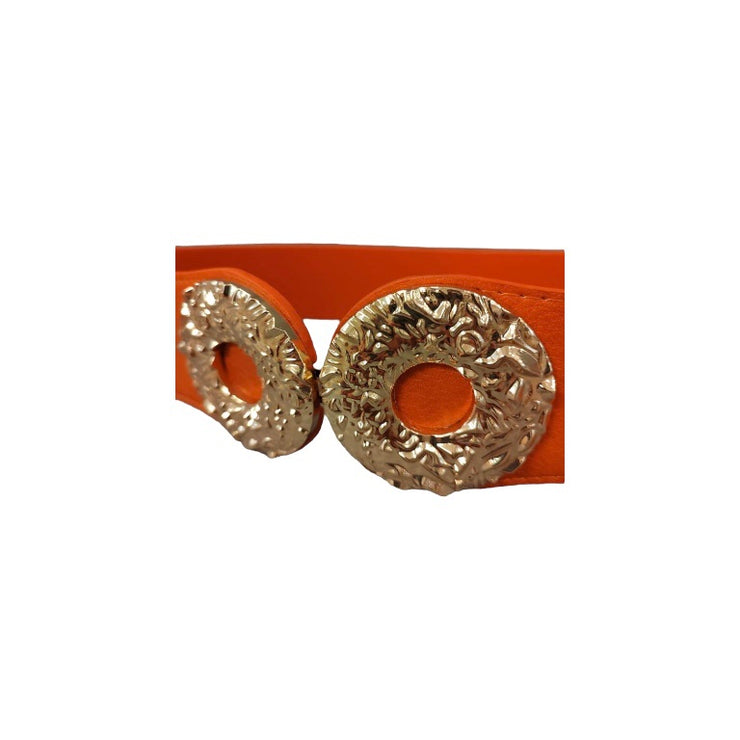 Asymmetrical round buckle stretch belt