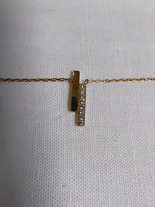 Zag Diamante double bar pendant N10