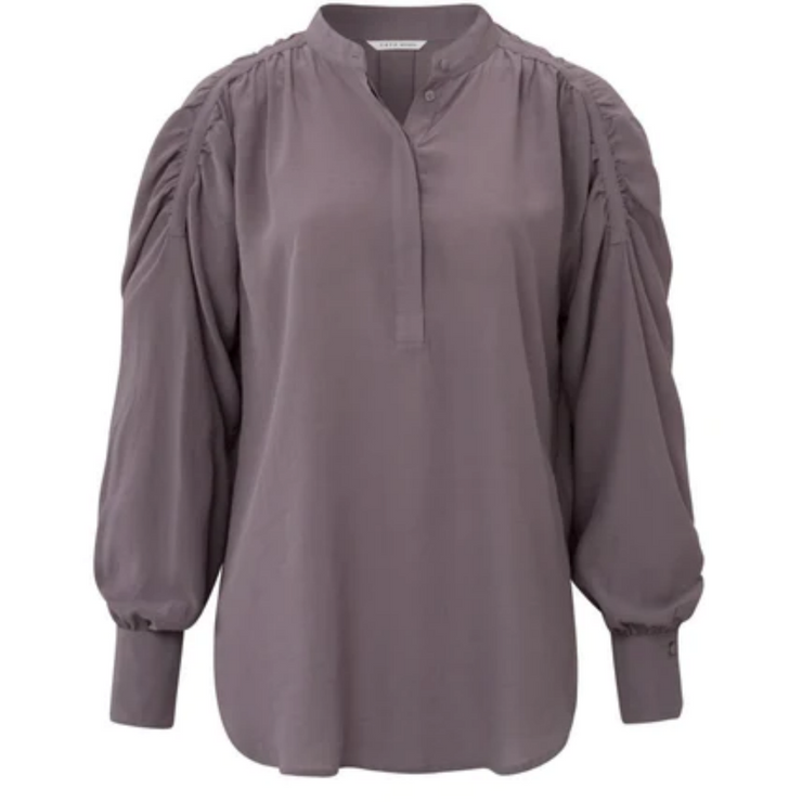 Top with gathered shoulder