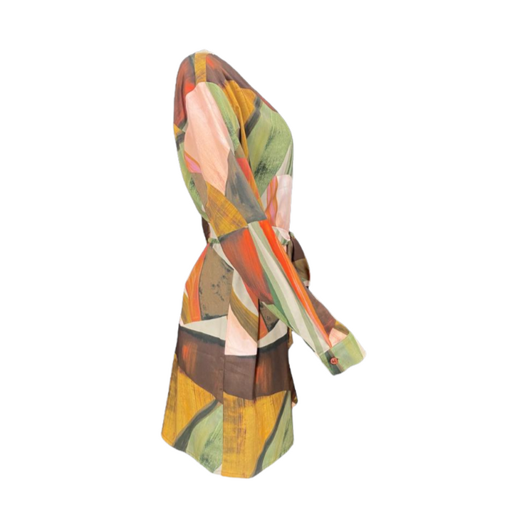 Multicoloured mosaic printed dress