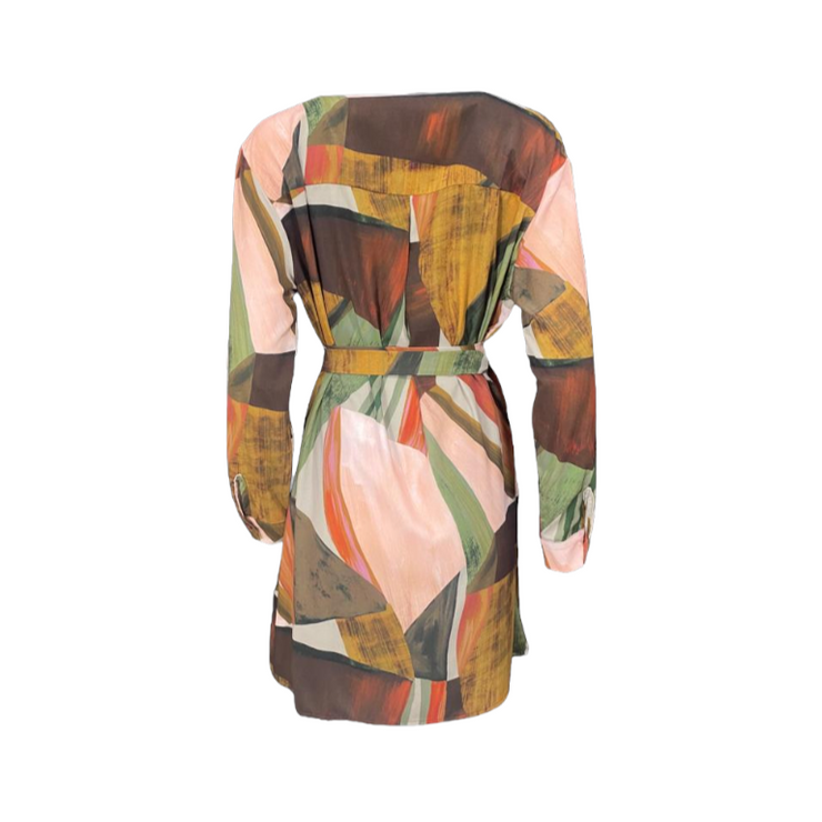 Multicoloured mosaic printed dress