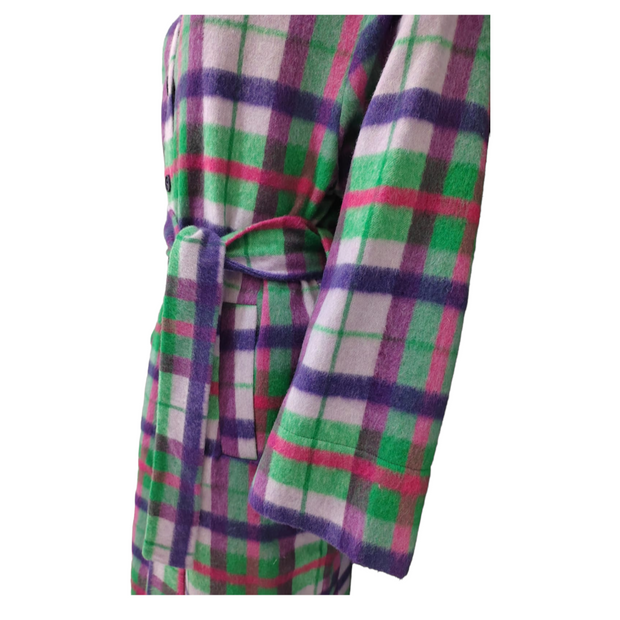 Checked longline coat shirt