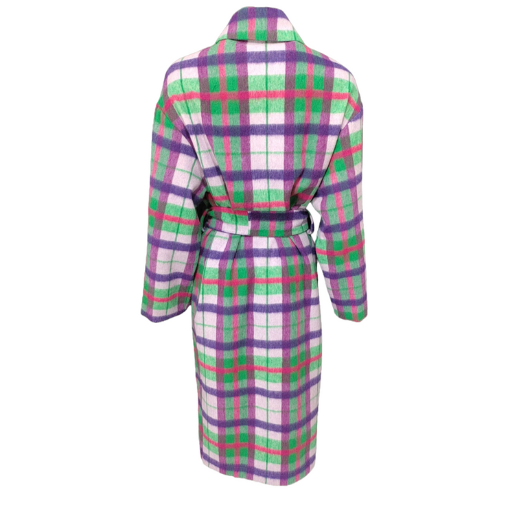 Checked longline coat shirt